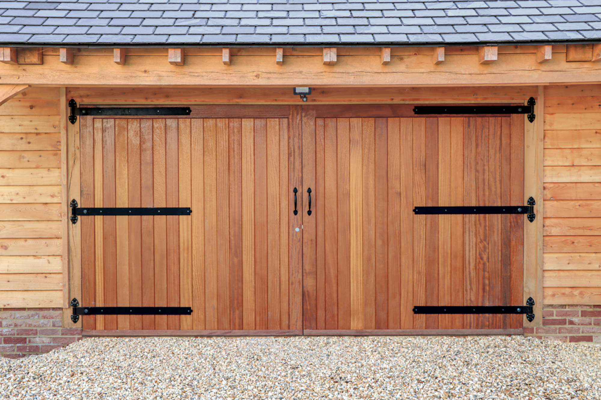 Central Elevation view of Doube Garage Doors